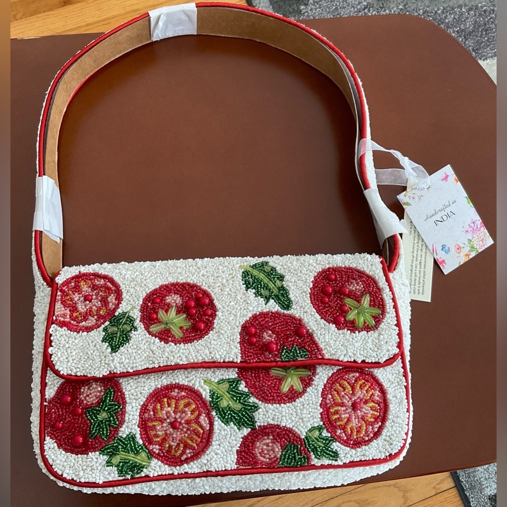 NWT Tomato Beaded Shoulder Bag